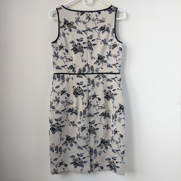 Ann Taylor Silver and Blue Embroidered Sheath - Picture 2 of 11